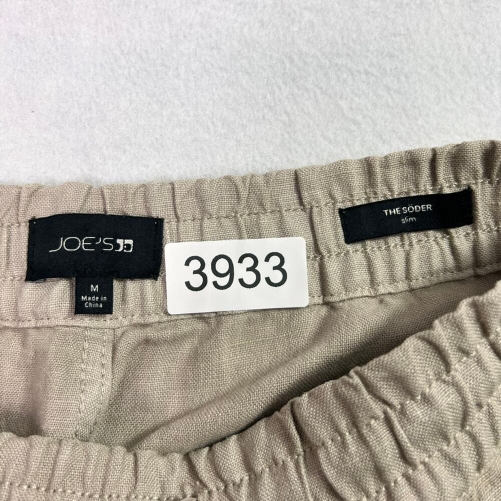 Joe’s Pants Mens M Tan The Soder Linen Slim Elastic Waist Trouser - Picture 7 of 10